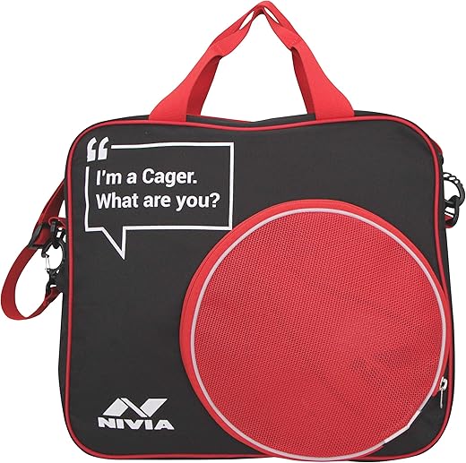Nivia Game Bag, Ball Bag,PVC Coated mesh, Water Resistant Lightweighted Fabric, Highly Durable, 100% Polyester, Adjustable Strap(Black, RED),Capacity-21 litres