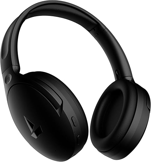 boAt Rockerz 551ANC Bluetooth Hybrid Active Noise Cancellation Over Ear Headphones with Up to 100H Playtime, ASAP Charge, Ambient Sound Mode &Dual EQ Modes, Enx Technology(Stellar Black)