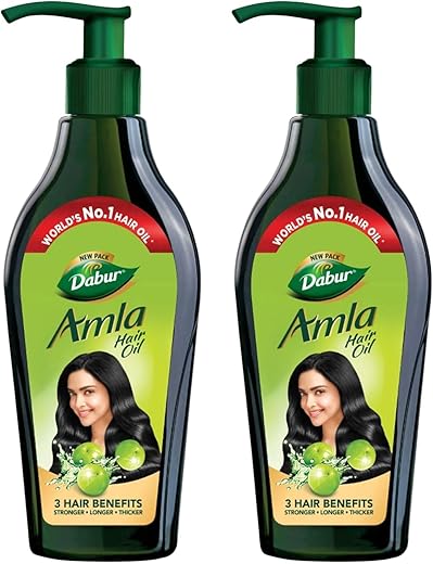 Dabur Amla Hair Oil – 1100ml (550ml x 2) | For Strong, Long and Thick hair | Nourishes Scalp | Controls Hair Fall, Strengthens Hair & Promotes Hair Growth