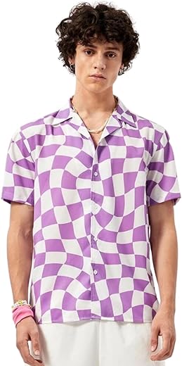DHRUVI TRENDZ Shirts for Men | Rayon Abstract Printed Shirts | Regular Fit Shirts for Boys | Ideal for Travel | Picnic | Summer Wear Shirt for Men | Beach Shirts for Men