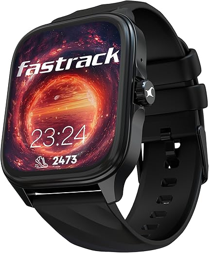 Fastrack Astor FS1 Pro Smart Watch, 1.97″ AMOLED Display, Bluetooth Calling, 100+ Sports Modes, SpO2 & Heart Rate Monitoring, Women’s Health, IP68, Up to 5 Days Battery, Functional Crown (Black)