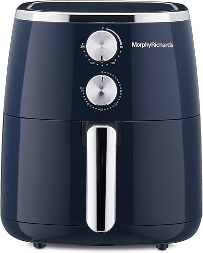 Morphy Richards 5 Litre Classic Crisp Pro Air Fryer|Easy Knob Control|Adjustable Time & Temperature Control|Voltage Fluctuation Protection|Non-stick Coated Basket|2 Year Product Warranty|Blue|1500W