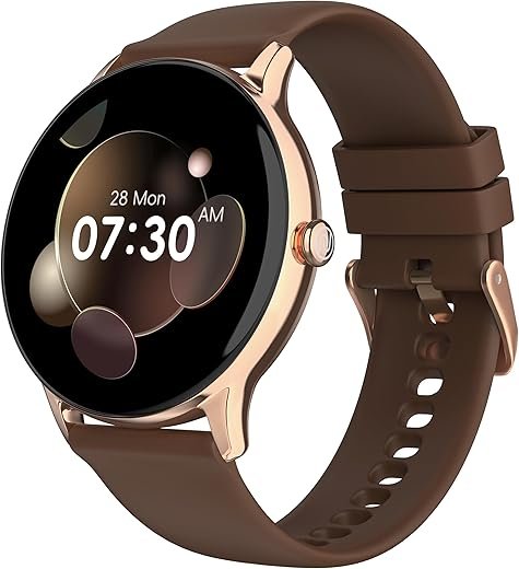 Noise Twist Go Smart Watch 1.39" Display, TruSyncᵀᴹ BT Calling, Glossy Metal Finish, 150+ Watch Faces, IP68, Sleep Tracking, 100+ Sports Modes, Smart Watch for Men and Women (Vintage Brown)