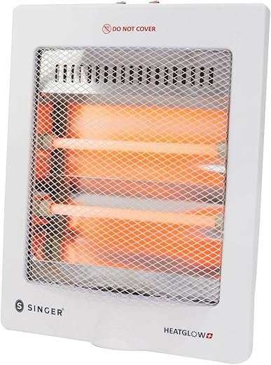 SINGER Heat Glow Plus 800W Compact Silent Room Heater with 2 Heating Modes | Tip-Over Safety Switch | Noiseless Operation | 1-Year Warranty