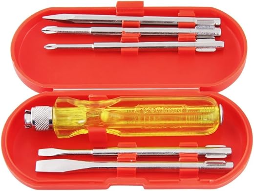 Spartan BS-01 5-Pieces Screwdriver Kit/Screwdriver Set For Home Use/For Multipurpose Application (S-6, Yellow)