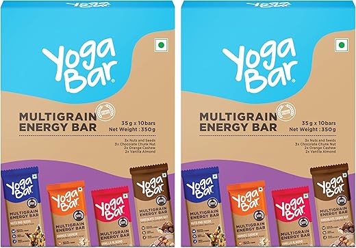 Yogabar Energy Bars – Pack Of 20|Healthy Diet With Fruits,Nuts,Oats And Millets,Gluten Free And High Protein Crunchy Granola Bars,700 Gram,Nut & Seed,Orange Cashew,Chocolate Chunk Nut,