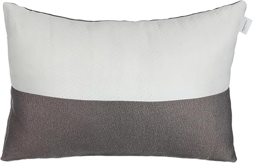 amazon basics Hollow Fiber Sleeping Pillow with Zip | Soft and Fluffy White and Brown – 27 x 16 inch (Pack of 1)