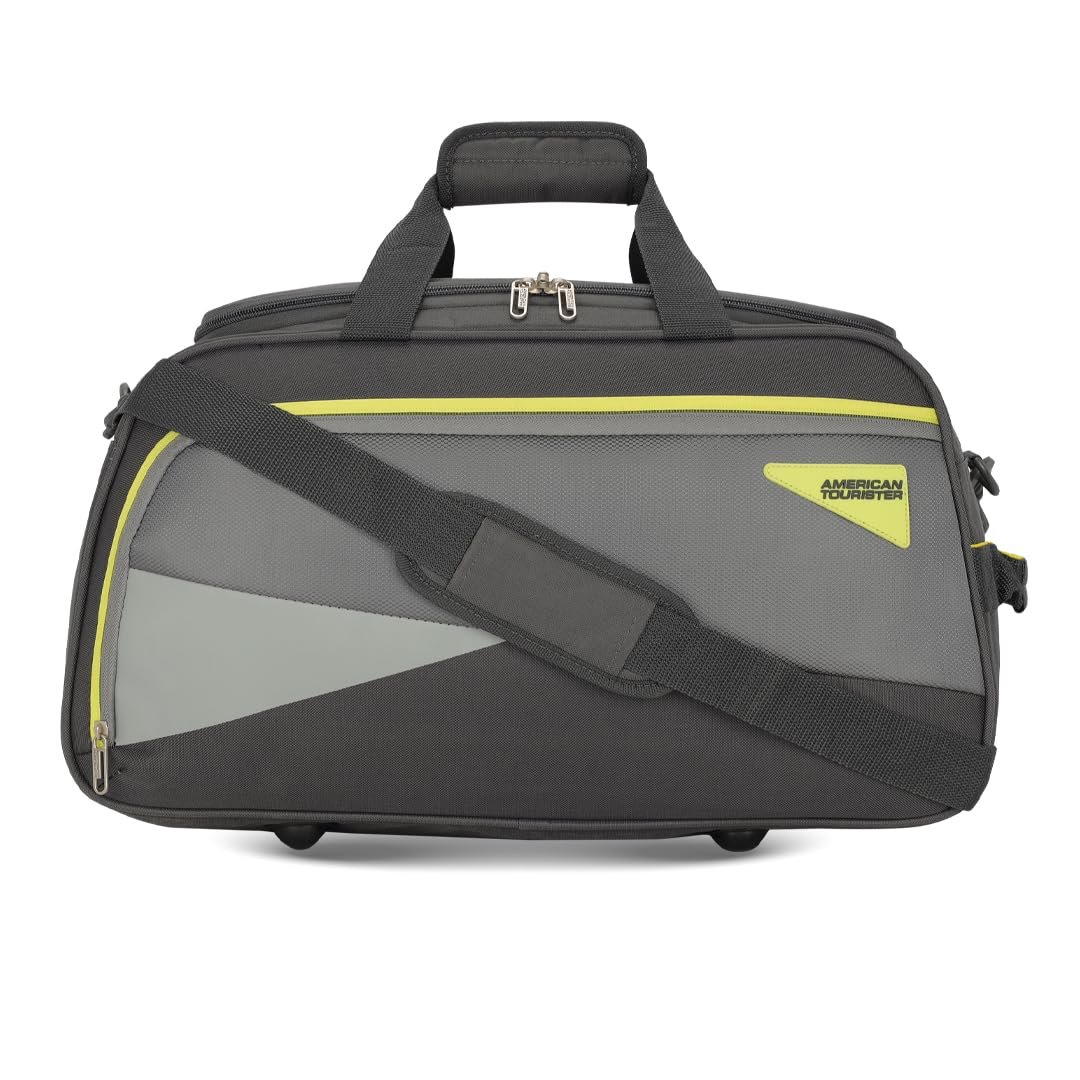 American Tourister Polyester Harp Duffle Bag 52 Cm Grey, Duffel Bag for Travel, Gym Bag for Men, Women, Durable with Strong Zips, Overnighter