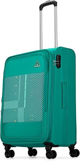 Aristocrat Duralite Medium Trolley Bag, 68Cm | Combination Lock | 8 Wheels | 3 Years International Warranty | Teal Blue