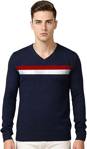 AWG ALL WEATHER GEAR Men's Woolen V-Neck Full Sleeve Sweater