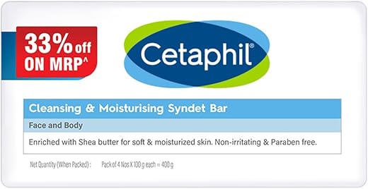 Cetaphil Cleansing Moisturizing Syndet Bar 4x100gm