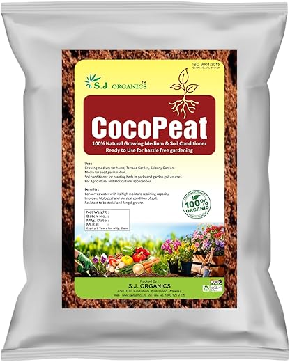 Cocopeat 5kg Ready to use Pack | Natural Coconut Coir Fibres | Organic Fertilizer for Home Gardening and Potted Plants