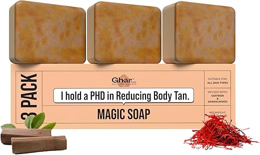 Ghar Soaps Sandalwood & Saffron Magic Soaps For Bath (300 Gms Pack Of 3)