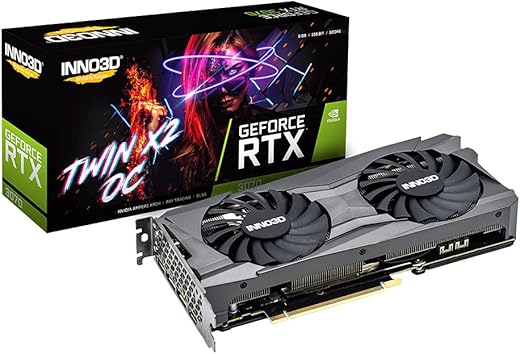 Inno3D pci_e_x4 NVIDIA GEFORCE RTX 3070 Twin X2 OC LHR 8GB GDDR6 256-bit PCI-E 4.0 X16 Gaming Graphics Card – N30702-08D6X-171032LH