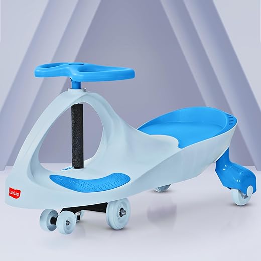 LuvLap Sunshine Swing Car for Kids, Comfortable Seats & Durable, Smooth Wheels, Baby Car, Magic Toy, Push Ride On, 3+ Years, Birthday Gift for Baby Boys & Girls, Blue