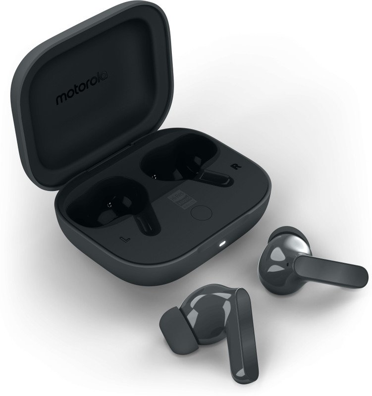 MOTOROLA Moto Buds Bass |Hi-Res Audio & LDAC | 12.4mm drivers |50dB True ANC | 6 Mic Bluetooth(Grey, True Wireless)