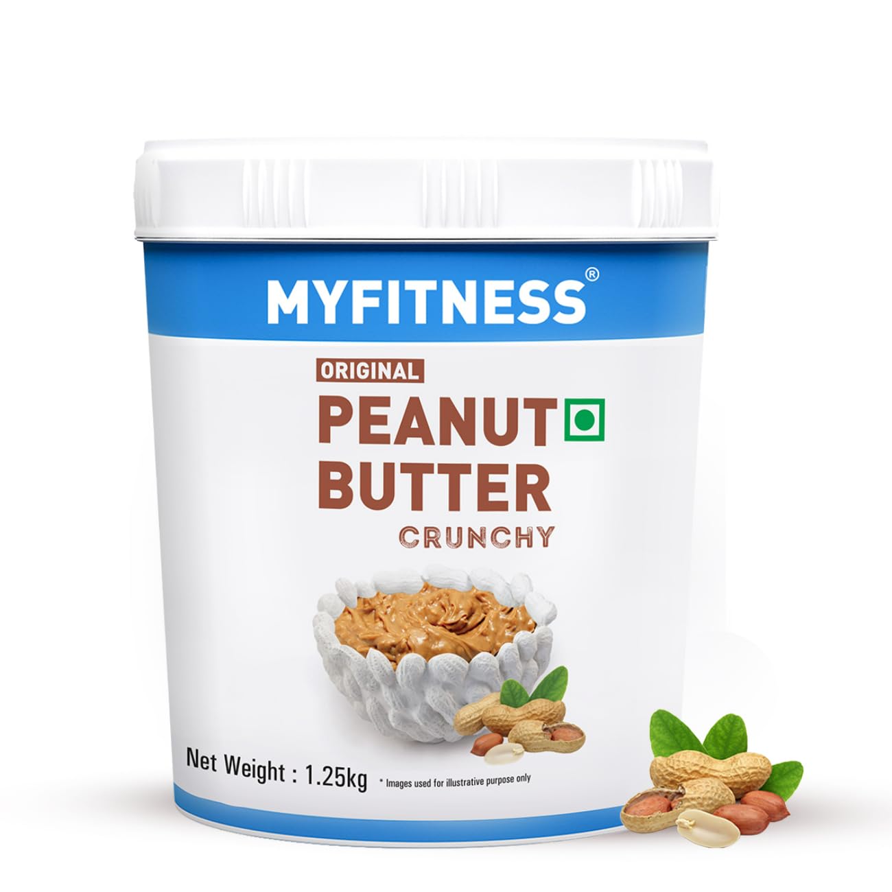 MYFITNESS Original Classic Peanut Butter Smooth 1.25kg | 25g Protein to Boost Energy | Healthy Nut Butter Spread | Vegan | Cholesterol Free, Gluten Free | Zero Trans Fat | Peanut Butter Crunchy