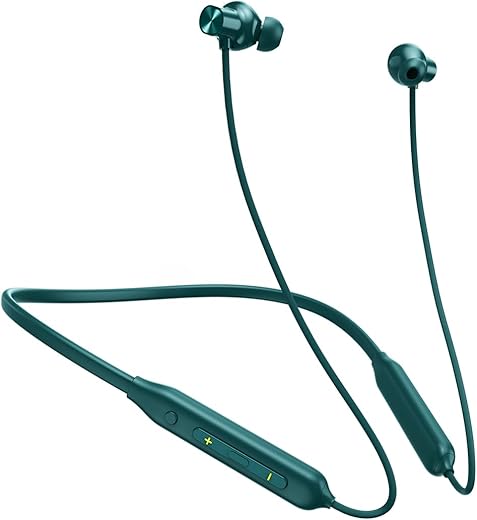 pTron Tangent Rush w/ 50Hrs Playtime, Pristine Sound, Dual-Device Pairing, Bluetooth 5.4 Wireless in-Ear Earphones with Mic, Voice Assistant, Type-C Fast Charging & IPX5 Water Resistant (Forest Green)