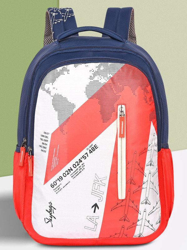 SKYBAGS E Casual Printed School Bag For Girls And Boys 23 L Backpack(Orange)