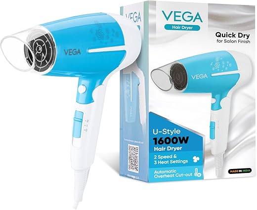 Vega U Style 1400-1600W Foldable Hair Dryer(VHDH-32)