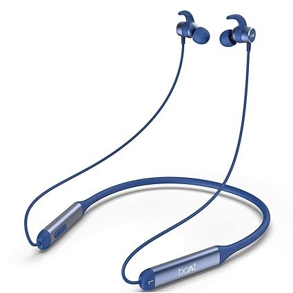Boat Rockerz 330 Bluetooth Wireless in Ear Earphones with mic, Upto 30 Hours Playtime, ASAP Charge, Signature Sound, Dual Pairing & IPX5(Navy Blue)
