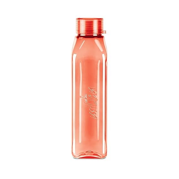MILTON Prime 1000 Pet Water Bottle, 1 Piece, 1 Litre, Red, Reusable Plastic Fridge Bottle, BPA Free and Leak Proof Waterbottle for School, Travel, Work
