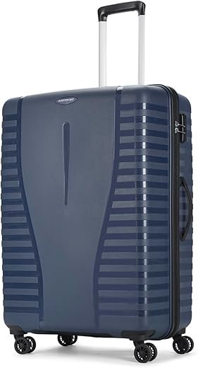 Aristocrat Large Polypropylene Airpro Spinner Check-in 75 Cm() 8 Wheels Trolley Bags for Travel Hard Case Luggage, Lightweight Bag with Combination Lock & Robust Trolley with 3 Years Warranty (Blue)