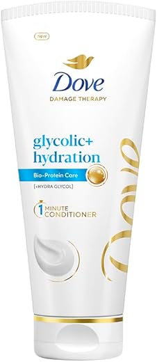 Dove Glycolic + Hydration Hair Conditioner with 5% Hydra-Glycol~ for dry stiff hair, for Upto 100 Hours of Hydrated^, Fluid Hair | 175ml Tube