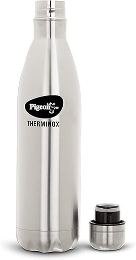 Pigeon by Stovekraft Aqua Therminox Stainless Steel Vaccum Insulated Water Bottle with Copper Coating Inside for Better Hot and Cold Retention (1000 ml)
