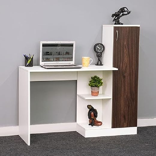 Royaloak Luke Computer Table for Home Office | Sleek Engineered Wood with Melamine Finish for Durability | Ample Storage Space & Multi-Purpose Design | Modern and Functional Workspace Solution