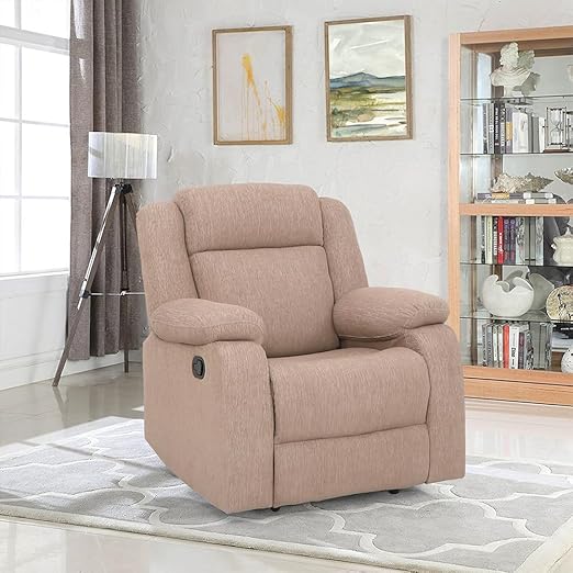 Duroflex Avalon – Single Seater Premium Fabric Recliner Sofa | 3 Recline Modes | Soft Cushioning | 3 Years Warranty | Durable Wooden Frame | Superior Back Support – Brown