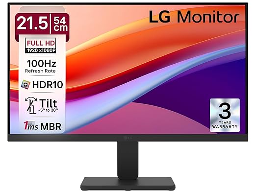 LG 24U411A 60.4 cm (23.8 Inch) Full HD (1920×1080) IPS Monitor, 120Hz, 5ms (GtG),VGA, HDMI(2026)
