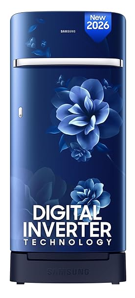 Samsung 189 L, 5 Star, Digital Inverter, Direct-Cool Single Door Refrigerator (RR21H2H25CU/HL, Camellia Blue, Base Stand Drawer, Single Touch Defrost, 2026 Model)