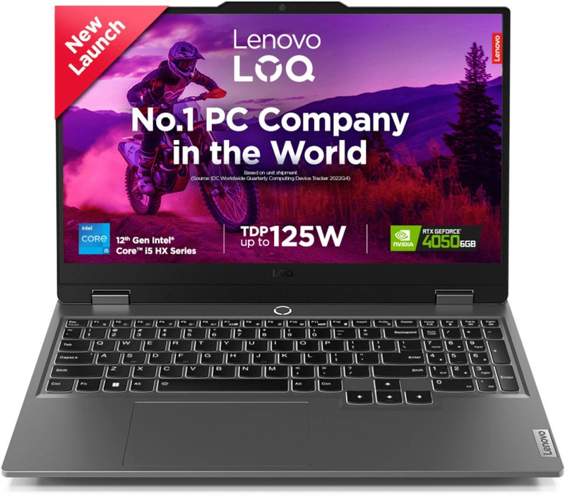 Lenovo LOQ Intel Core i5 12th Gen 12450HX - (16 GB/512 GB SSD/Windows 11 Home/6 GB Graphics/NVIDIA GeForce RTX 4050) 15IAX9/ 15IAX9D2 Gaming Laptop(15.6 Inch, Luna Grey, 2.38 Kg, With MS Office)