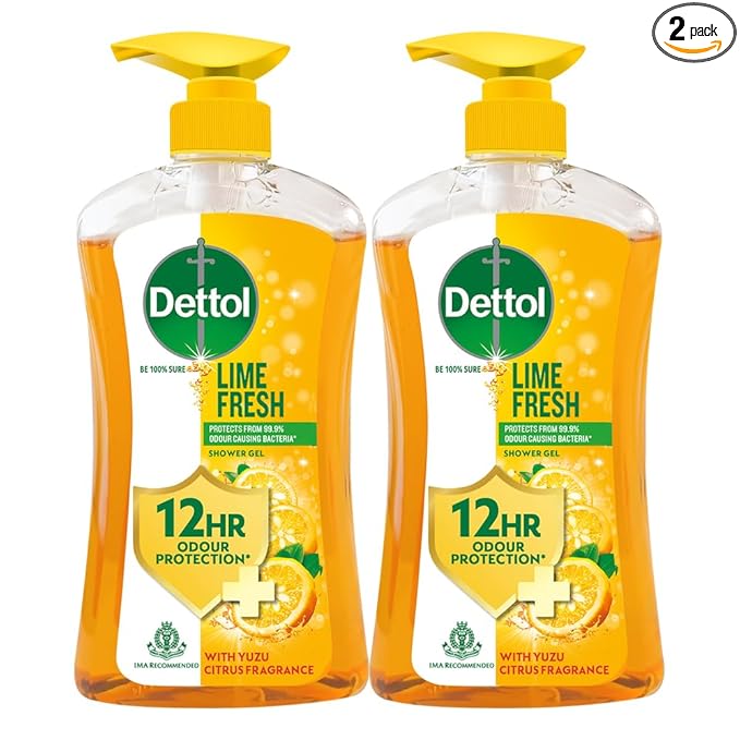 Dettol Body Wash and Shower Gel, Lime fresh-500ml,Pack Of 2