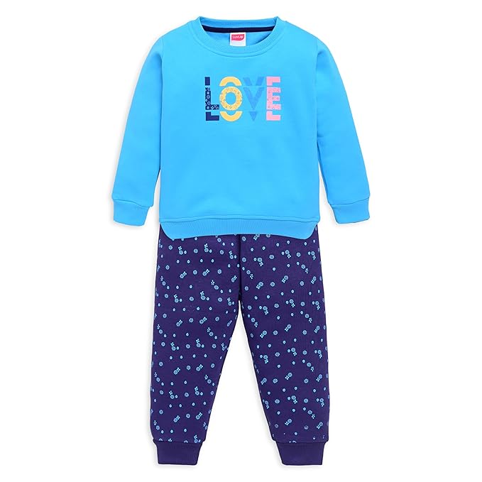 LuvLap Baby Girls Full Sleeve Sweatshirt & Pyjama Set Pack of 1