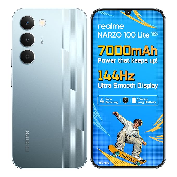 realme narzo 100 Lite 5G (Frost Silver,4GB+128GB)