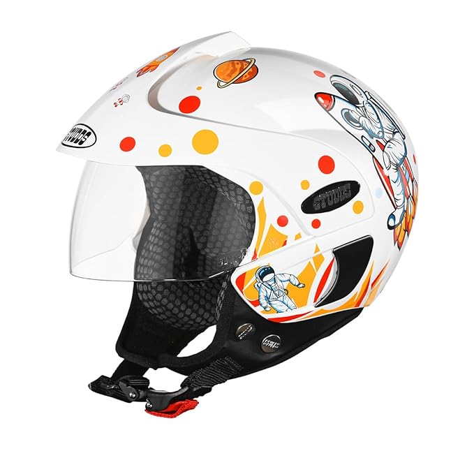 Studds Marshall D2 Open Face Kids Helmet (Boy’s, White – XXXS)
