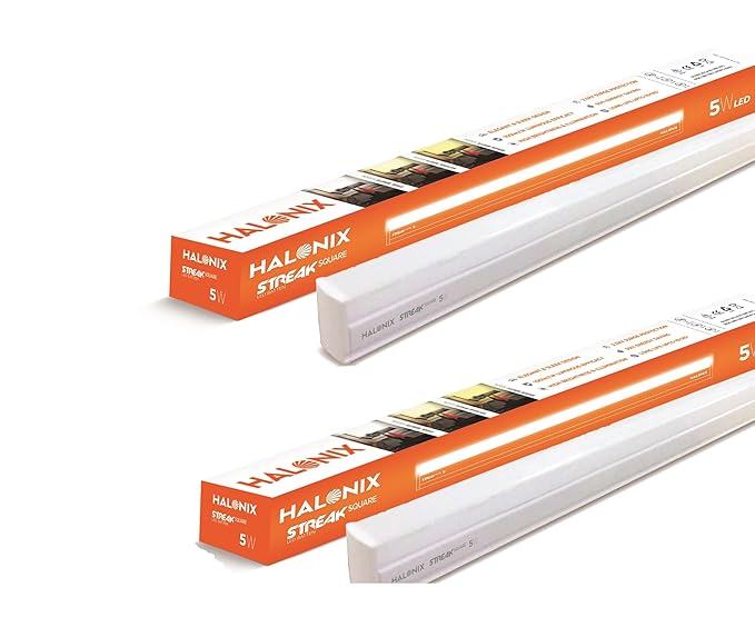 Halonix 5W 1Ft Streak Square cool White pack of 2, Cool day Light