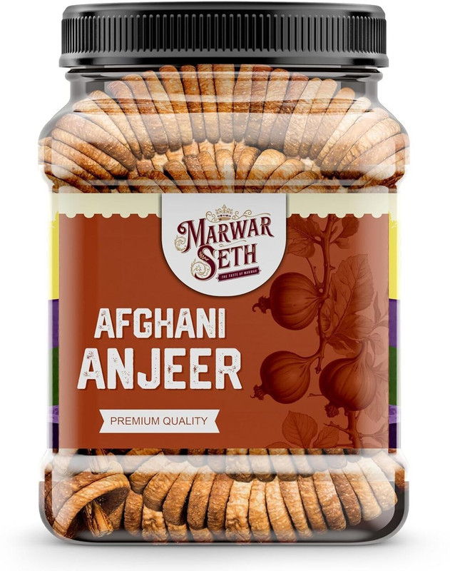 Marwar seth Premium Anjeer | Naturally Dried Soft & Juicy Figs | Fresh Whole Dry Fruit Figs(1 x 1 kg)