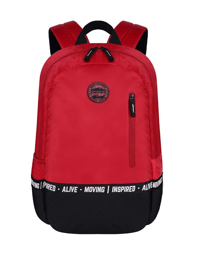 Gear Men/Women Bomber Eco Statet 22 Litre Medium Water Resistant School Bag/College Bag/Standard 3 Compartment Backpack / – Red, Multicolor