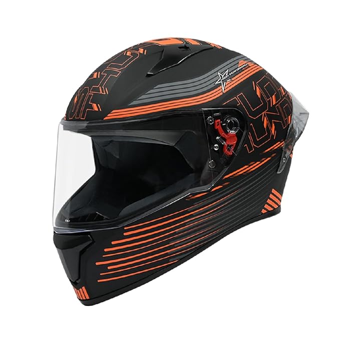 STUDDS Thunder D11 ISI and DOT Certified Full Face Helmet for Men and Women with Clear Visor