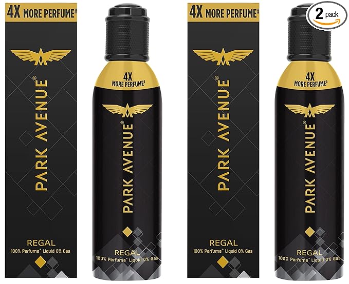 Park Avenue Men Regal No Gas Premium Perfume Long Lasting Citrus Fragrance Spray 130Ml (Pack Of 2), Pack Of 1