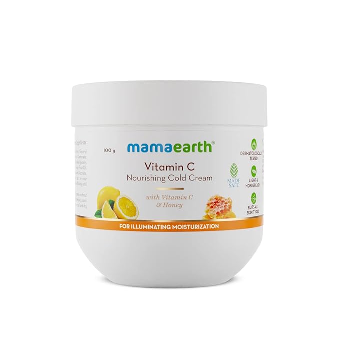 Mamaearth Vitamin C Nourishing Cold Cream for Face & Body with Vitamin C & Honey for Illuminating Moisturization – 100g
