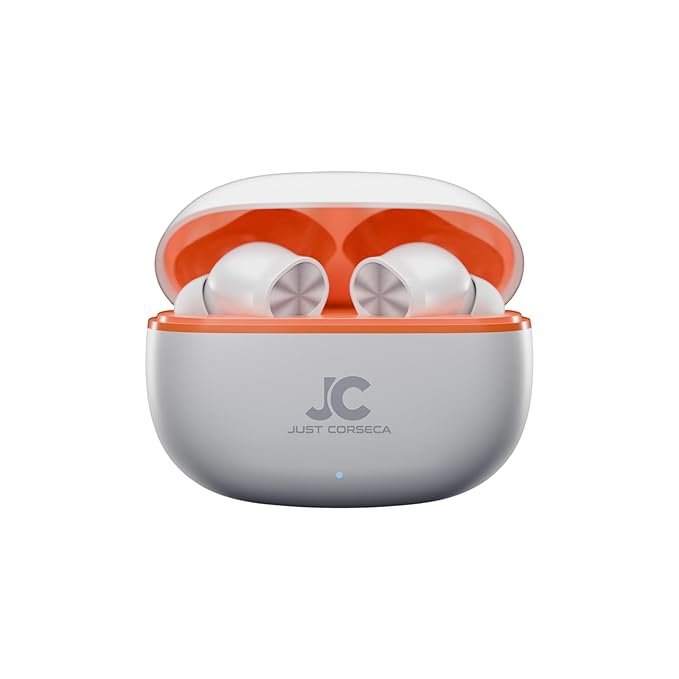 JUST CORSECA Sounddrum Wireless Earbuds | 40H Playtime | Type-C Fast Charging (White)