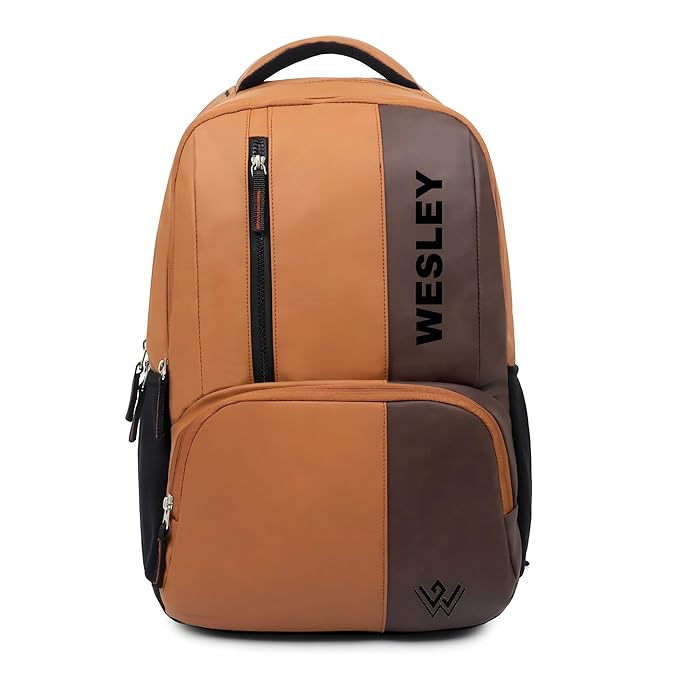 Wesley Vintage faux leather Water Resistant Laptop Backpack/Casual Backpack/Daypack/Travel Backpack/College Bag For Men/Women