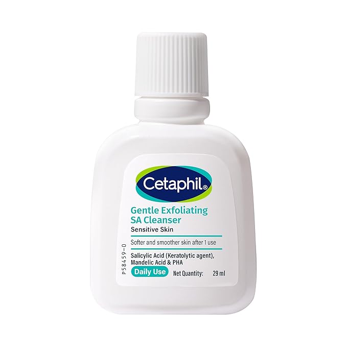 Cetaphil Gentle Exfoliating SA Cleanser 29ml | Daily Foaming Face Wash with Salicylic Acid, Mandelic Acid & Gluconolactone