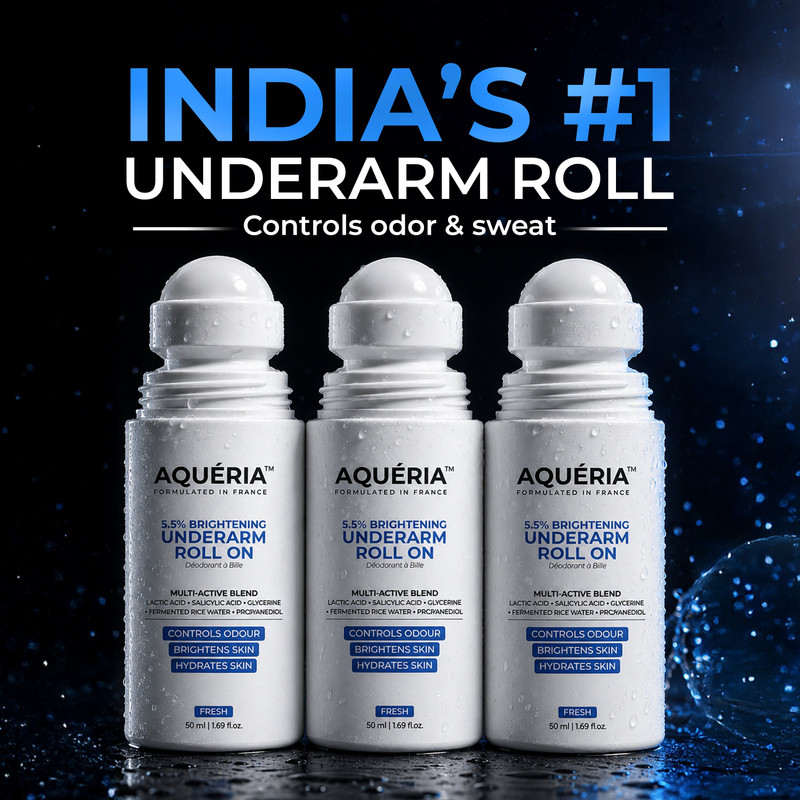 Aqueria Multi Active Underarm Roll On | 5.5% AHA BHA, Niacinamide – Aqua Fragrance Deodorant Roll-on – For Men & Women