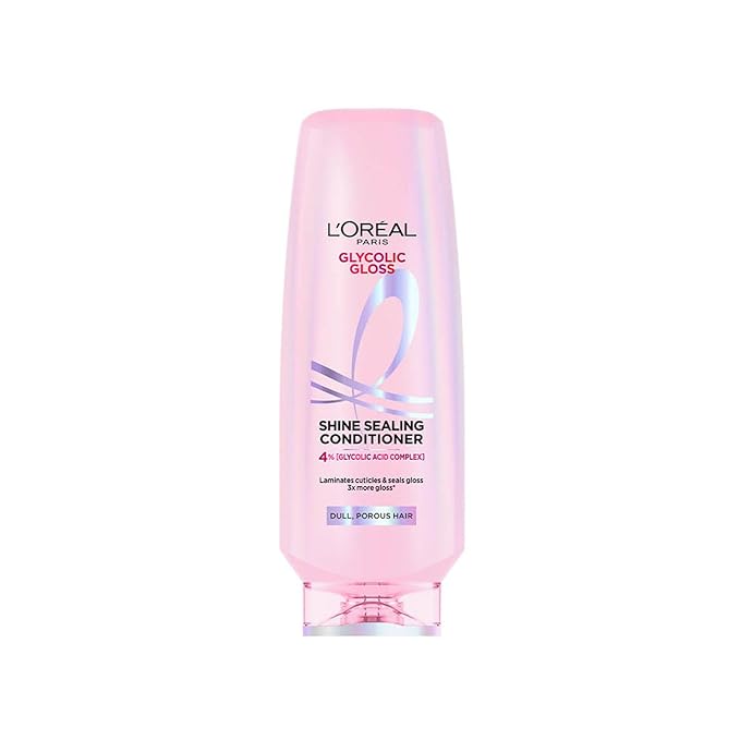L’Oréal Paris Glycolic Gloss Shine sealing conditioner, powered by 4% Glycolic Acid, for dull hair, smoothens hair fiber for 3x more gloss, 340ml