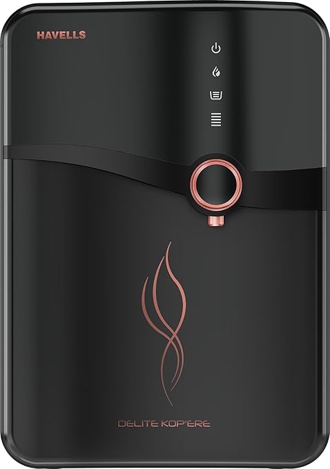 Havells Delite Kop’ere Water Purifier (Black), RO+UV+pH Balance, 7 Stages, 6.5L Stainless Steel